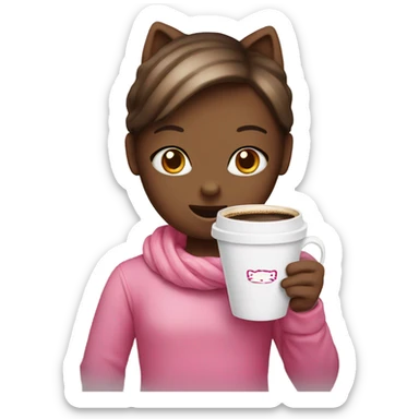 Hello-kitty hello-kitty with a coffee sticker