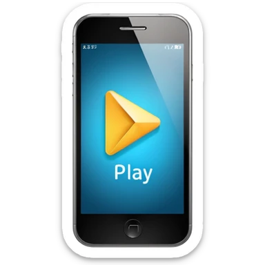 smartphone with a play button and AI letters sticker