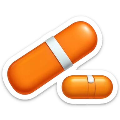 Orange medicine pill sticker