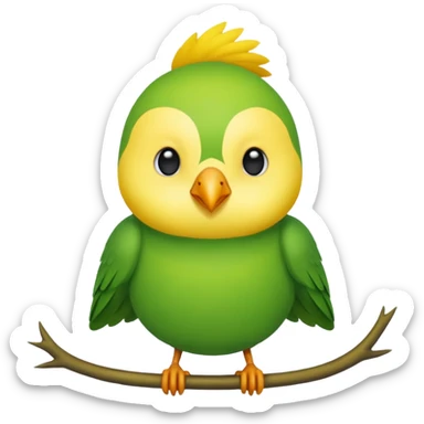 A love bird with color green and his head yellow  sticker