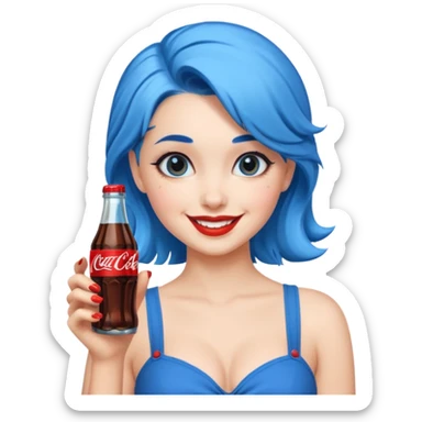 Nuka Cola Girl blue hair sticker
