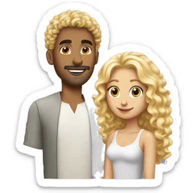 Blond curly girl with Arab guy sticker