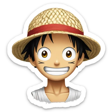 I want to create an emoi of the face of monkey d. luffy sticker
