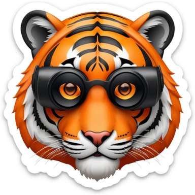 tiger face wearing VR headset for Twitch emote sticker