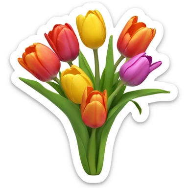 spring emoji with tulips  sticker