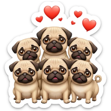 Pugs send love sticker