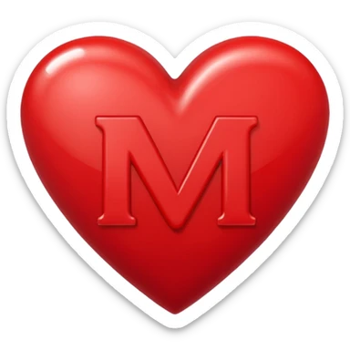 the letters M & v in a heart sticker
