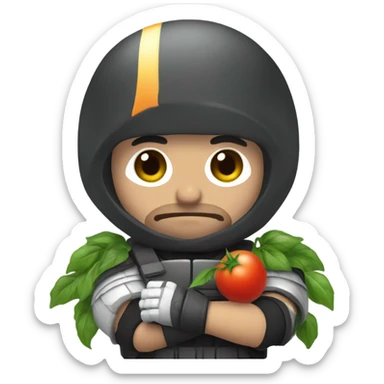 Marcus fenix holding a tomato sticker