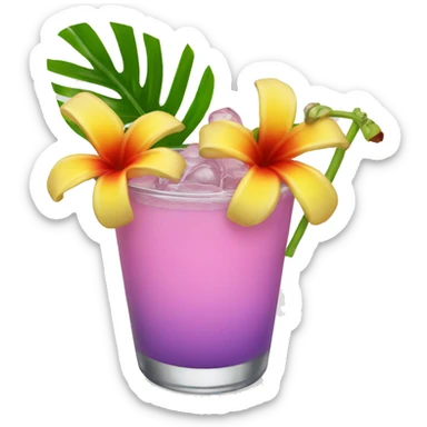 Tropical drink flower sticker