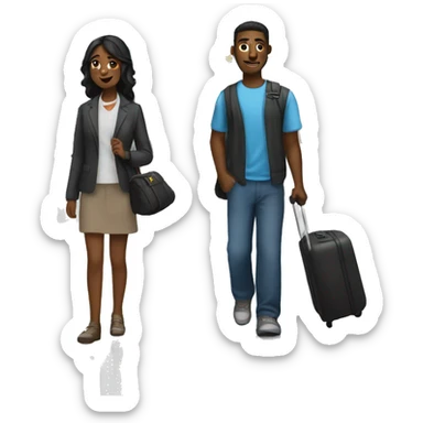 Bo and girl at the airport  sticker