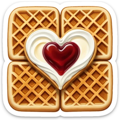 norwegian heart waffles with sour cream and jam sticker