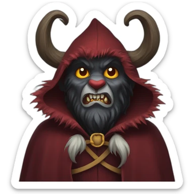 Krampus Wearing A Cloak sticker
