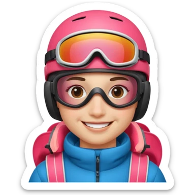 person with ski goggles sticker