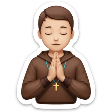 Beige Arms prayer position chocolate clothes sticker