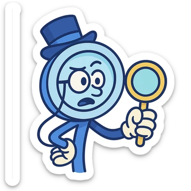 monocle icon in flat-toon style, using primary colors #EDF6FE, #69CEFF, #4858FF and secondary colors #5AEEFE, #465AFE, #D0F2E3, #ADE0FE sticker