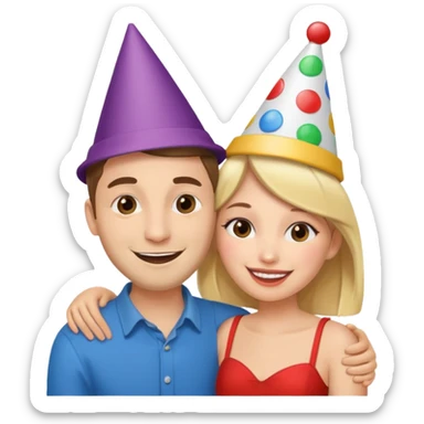 Couple hugs on photobooths sticker