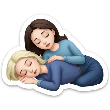 Girl laying on the ground, dead asleep  sticker