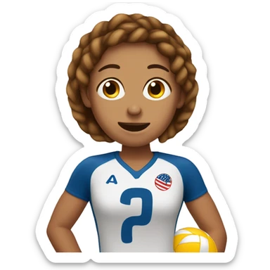 Volleyball player eating pretzel brown hair sticker