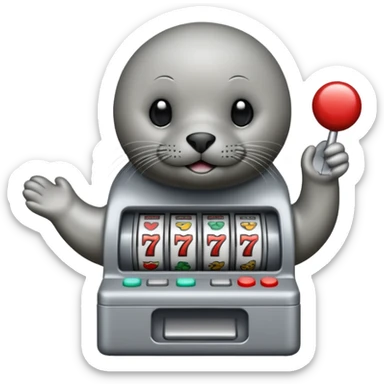 seal and a slot machine  sticker