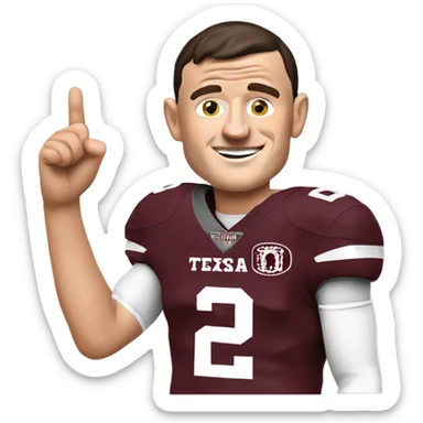 Johnny manziel in a Texas a&m maroon uniform holding up one thumb  sticker
