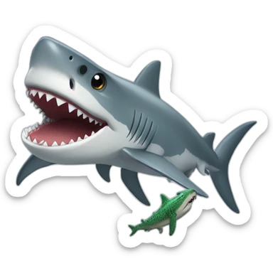 Shark with a croc top sticker