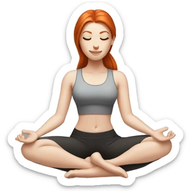 White girl redhead in a yoga position  sticker