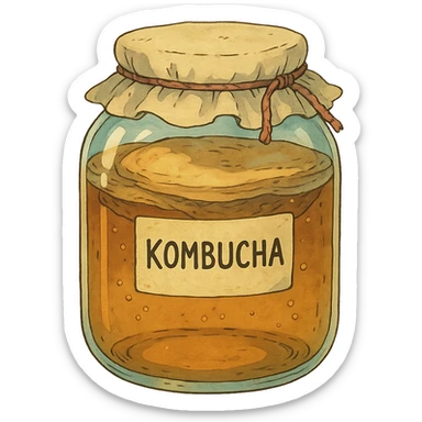 ghibli style jar of kombucha sticker