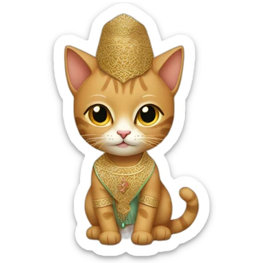 Cat with Arabic dress sticker