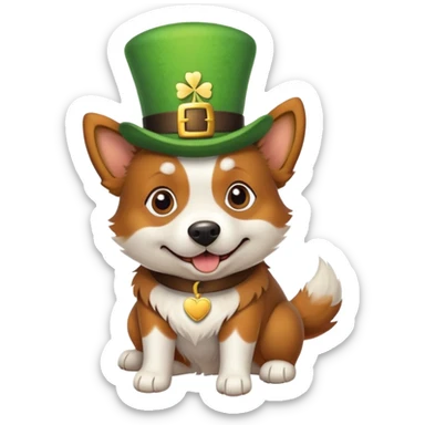 St Patrick’s day dog sticker