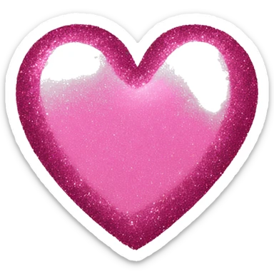 Pink glitter heart sticker
