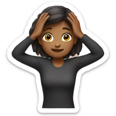 girl with hands above head sticker