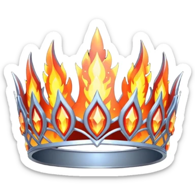 fantasy magic tiara of fire and ash low poly sticker