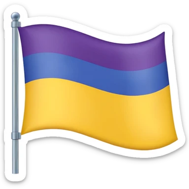 Bandera color azul amarillo morado y verde, seccionada en 4 sticker