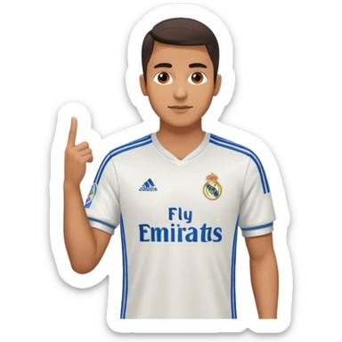 Latin male wearing adidas real madrid jersey sticker