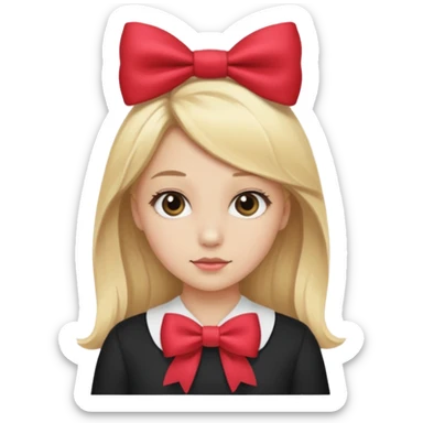 Girl with bow sticker