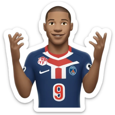 Mbappe choquée avec les mains derrière la tête sticker