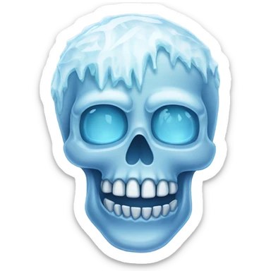 skull emoji but ice sticker