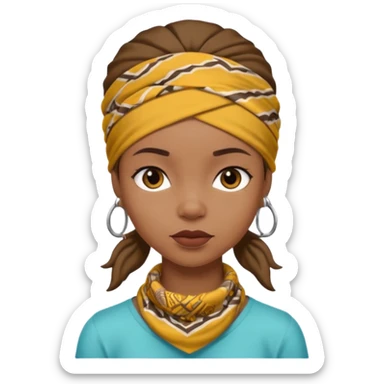 African American girl thats a bit skinny with bandanna on head sticker