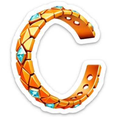 fantasy magic orange bracelet diamonds low poly sticker