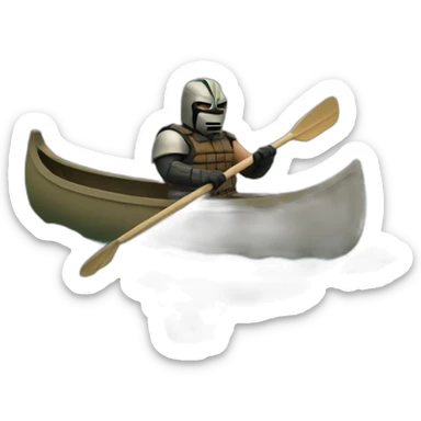 Bane in a canoe on a river sticker