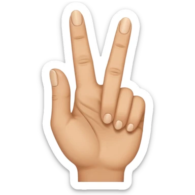 top part of middle finger bent sticker