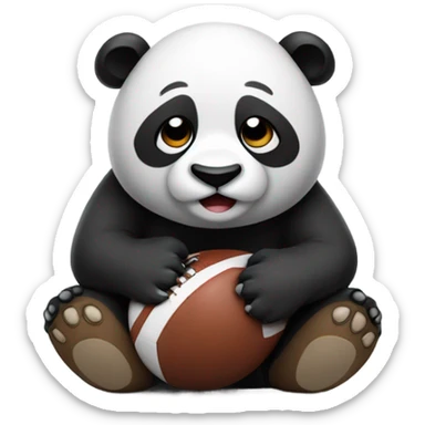 Sad football panda sticker