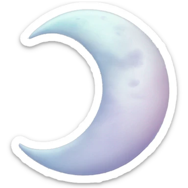 Pale Pastel Crescent moon realistic sticker