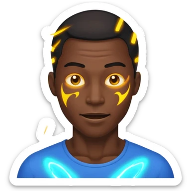 electric bending black man sticker