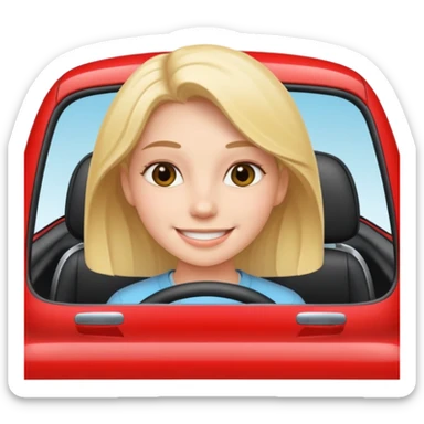 smiling girl in car sticker