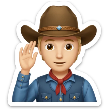 Cowboy tipping his hat. TIPPING HIS HAT. Where the fuck does the cookie come from idiot? sticker