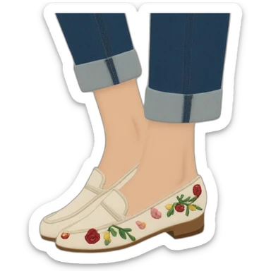women-shoesloafersembroidery sticker