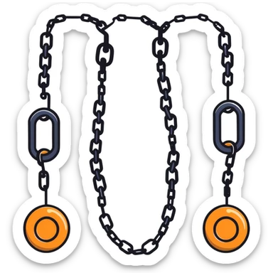 couple connected by a chain sticker