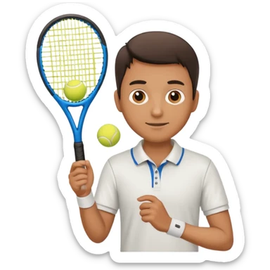 a man playing tenis with sport shirt sticker