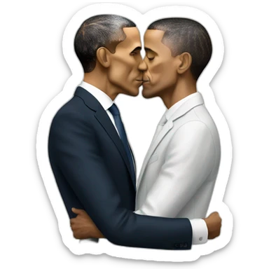 Macron kiss obama sticker